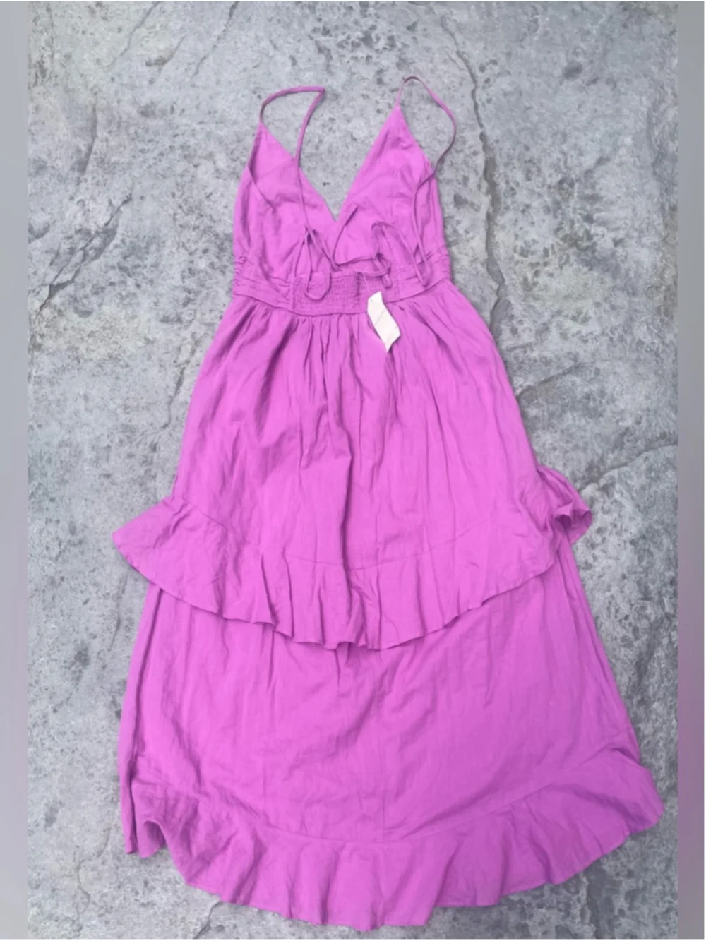 Abercrombie & Fitch Lavender Tiered Maxi Dress cotton nwt